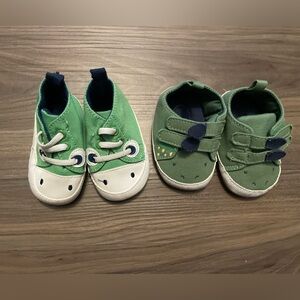 Carter's Green Baby Walker Dinosaur Shoes Set size 0-3M